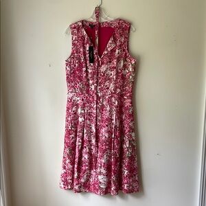 Talbots Pink and White Floral Dress